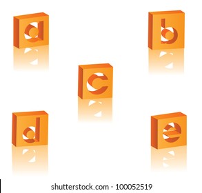 Abstract Letter A B C D E Symbol Icon Set EPS 8 vector, grouped for easy editing. No open shapes or paths.