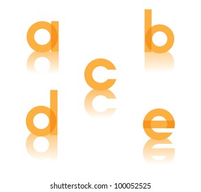 Abstract Letter A B C D E Symbol Icon Set EPS 8 vector, grouped for easy editing. No open shapes or paths.