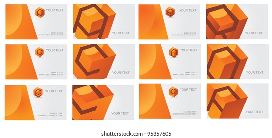 Abstract Letter A B C D E F alphabet logo symbol icon business card set EPS 8 vector, grouped for easy editing. No open shapes or paths.