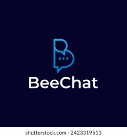Abstract Letter B Chat Bubble Logo