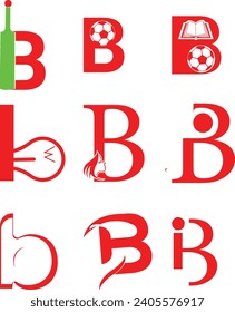 abstract letter B company logo for business vector of there red and green color.
