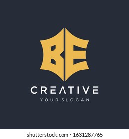 Abstract letter B E star hexagon simple logo icon design vector. Logo Emblem Capital Letter Modern Template. Creative minimalist logotype icon symbol. -VECTOR