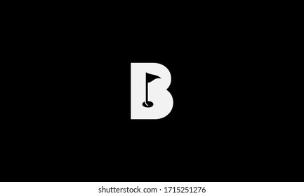 Abstract letter B GOLF logo design. Creative,Premium Minimal emblem design template. Graphic Alphabet Symbol for Corporate Business Identity. Initial B GOLF vector element