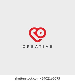 Abstract letter B heart logo vector symbol. Valentines day logotype concept.