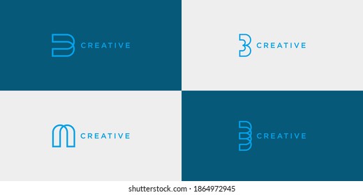 abstract letter b icon logo vector