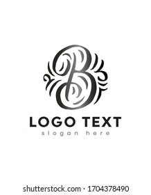 Letra abstracta B Monograma de belleza inicial y diseño elegante de logotipo, logo de escritura a mano con firma inicial, fotografía, boda, moda, floral y botánica con diseño de plantilla creativa