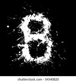 abstract letter B; ink style