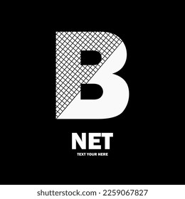 Descripción del diseño del logotipo del vector de red de línea B de la letra abstracta. Adecuado para negocios, afiches, tarjetas, símbolo de red y inicial