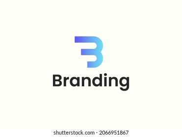 abstract Letter B line outline Modern Logo Template Vector.
