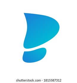 Abstract letter b logo with blue color. Editable logo template for company or brand