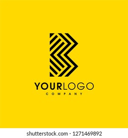 Abstract letter B logo design template. Line creative sign. Universal vector icon. - Vector