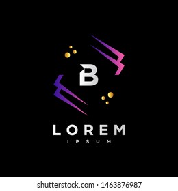 Abstract letter B logo design template. purple and black Color. creative sign. Universal vector icon.