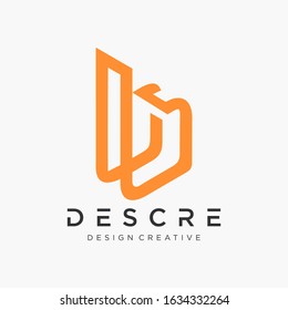 Abstract Letter B logo design With line concept. Modern logo for Building For Construction Company with overlapping lines symbol. Vector design for your application or corporate identity.- vector  