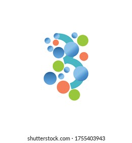 abstract letter b logo design vector icon