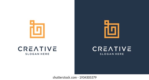Abstract letter B logo design vector