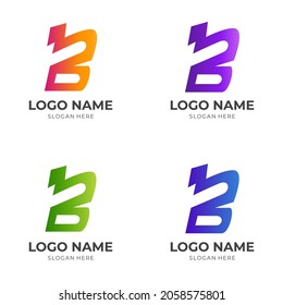 abstract letter B logo design template concept vector with flat colorful style