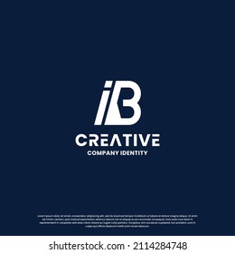 abstract letter I B logo design for business identity