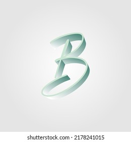 Plantilla de diseño del logotipo de la letra abstracta B. 3d onda globo doblar el logotipo de signos creativos. Icono de vector universal