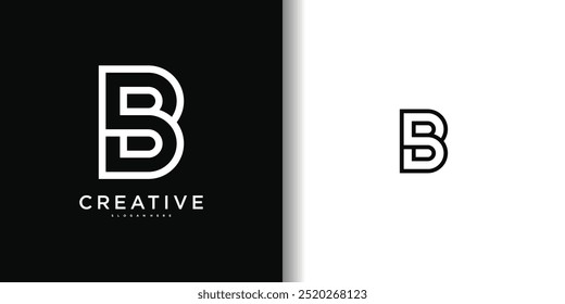 Abstract letter B logo design. Modern minimal style. Premium Vector
