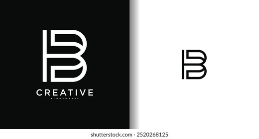 Abstract letter B logo design. Modern minimal style. Premium Vector