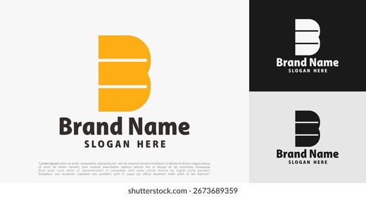 abstract letter B logo design, vector illustration