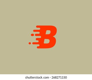 Abstract letter B logo design template.  Dynamic vector unusual font. Universal fast speed fire moving water quick energy drop icon.