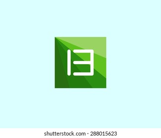 Abstract letter B logo design template. Colorful green fresh modern eco vector icon.