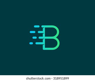 Abstract letter B logo design template.  Dynamic vector unusual line font. Universal fast speed fire moving water quick energy drop icon symbol mark.