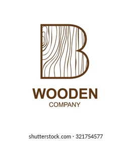 Abstract letter B logo design template with wooden texture,home,Logo design,Vector illustration,concept wood, sign,symbol,icon,Interesting design template for your company logo