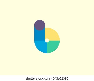 Abstract letter b logo design template. Colorful modern creative sign. Universal vector icon.