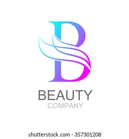 Abstract letter B logo design template with beauty industry and fashion logo.cosmetics business, natural,spa salons. yoga, medicine companies and clinics