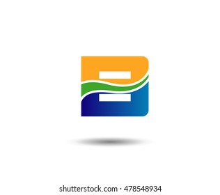 Abstract letter B logo design template
