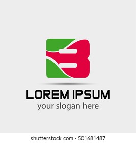 Abstract letter B logo design template
