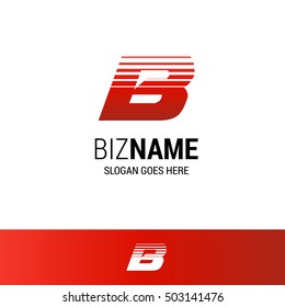 Plantilla Abstractas del diseño del logotipo de la letra B. Icono de Vector rojo.