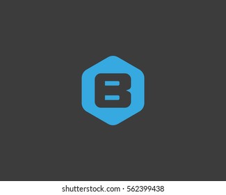 Abstract letter B logo design template. Creative hexagon sign mark. Universal vector icon logotype.