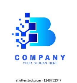 Abstract letter b logo, fast speed, moving, delivery, digital for your corporate