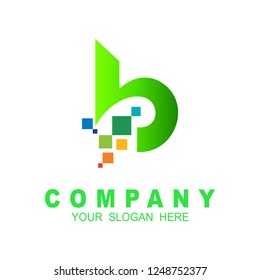 Abstract letter b logo, fast speed, moving, delivery, digital for your corporate, colorful logo