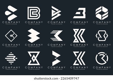 abstract letter B logo icon set. design for business of luxury, elegant, simple.