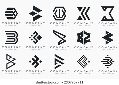 abstract letter B logo icon set. design for business of luxury, elegant, simple.