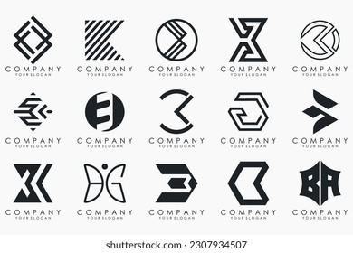 abstrakter Buchstabe B Symbol-Satz. Design für Geschäfte von Luxus, elegant, einfach. Vektorgrafik