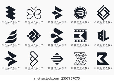 abstract letter B logo icon set. design for business of luxury, elegant, simple.