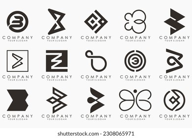 abstract letter B logo icon set. design for business of luxury, elegant, simple.