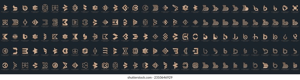 abstract letter B logo icon set. design for business of luxury, elegant, simple.