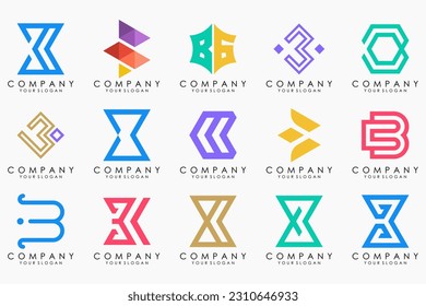abstract letter B logo icon set. design for business of luxury, elegant, simple.