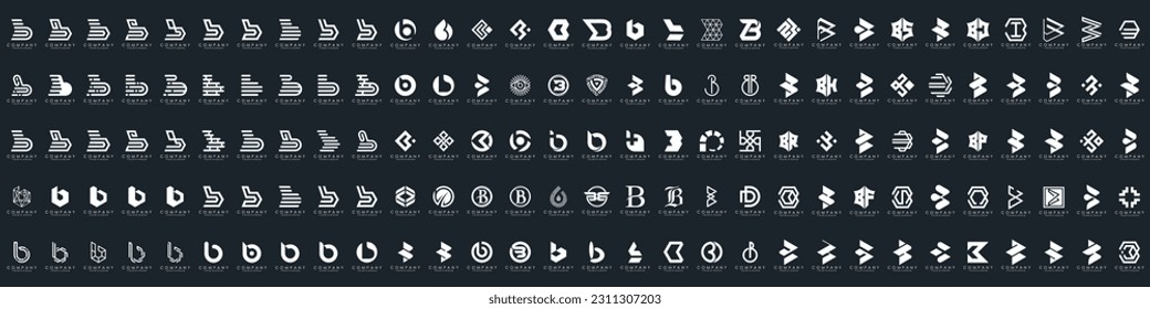 abstract letter B logo icon set. design for business of luxury, elegant, simple.