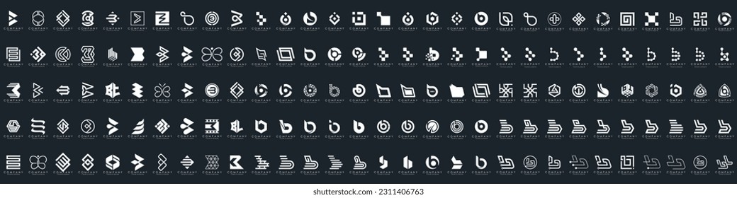 abstract letter B logo icon set. design for business of luxury, elegant, simple.