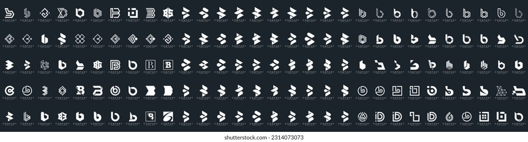 abstract letter B logo icon set. design for business of luxury, elegant, simple.