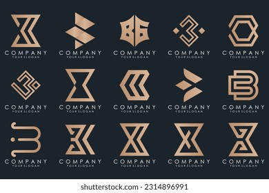 abstract letter B logo icon set. design for business of luxury, elegant, simple.