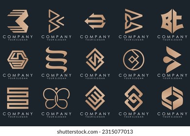 abstrakter Buchstabe B Symbol-Satz. Design für Geschäfte von Luxus, elegant, einfach.