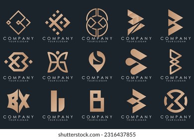 abstract letter B logo icon set. design for business of luxury, elegant, simple. vector